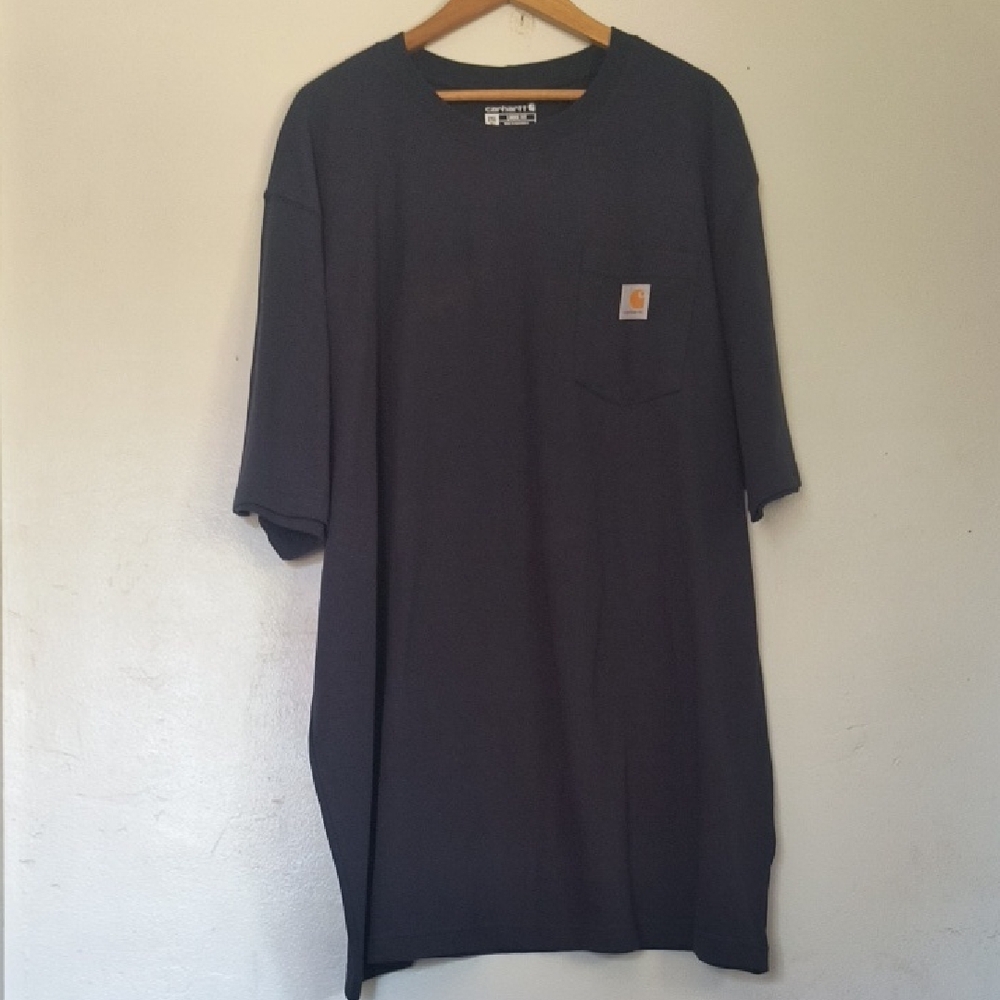 Carhartt Heavy Weight Loose Fit Dark Blue Short Sleeve Pocket T-shirt Sz 2XL Men